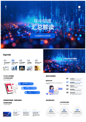 2025金融行业年中财报趋势解析公司布局PPT模板