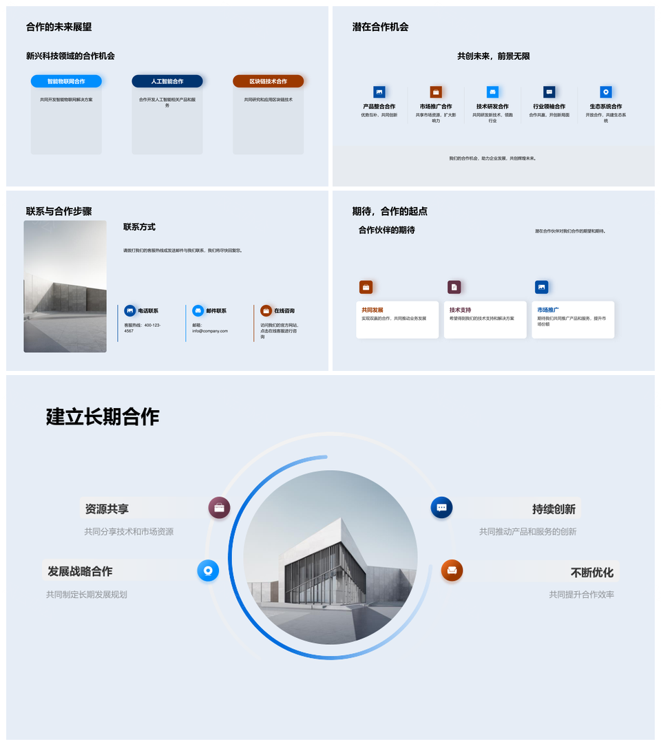 科技伙伴共享共赢未来城市市场策略PPT模板
