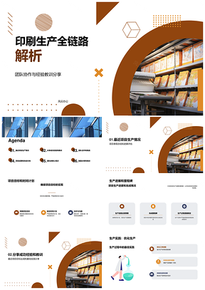 印刷设备制造全链路团队项目总结PPT模板