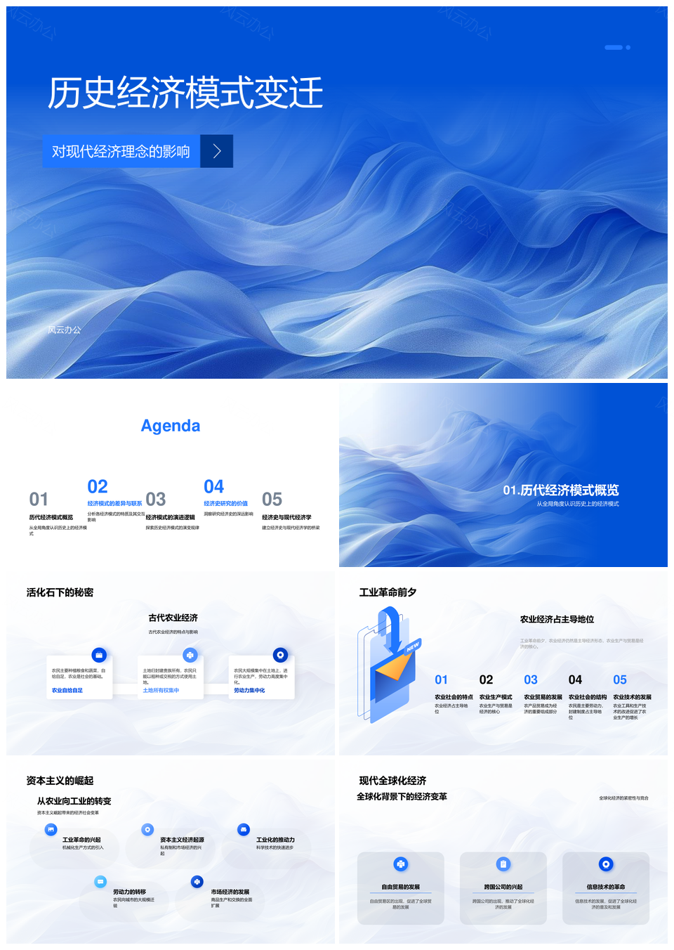 农业工业全球化经济模式变迁PPT模板