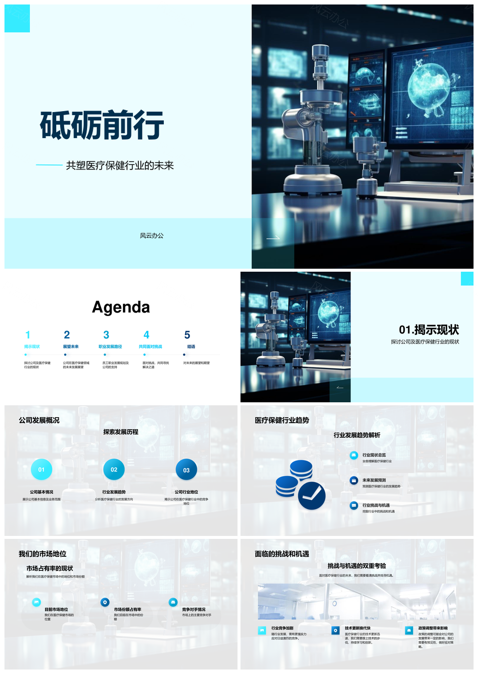 医疗保健发展迎挑战机遇技术研发培训稳市场PPT模板