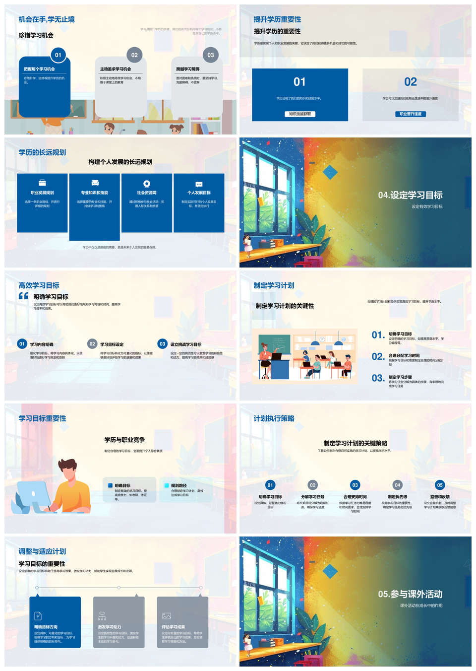 学历驱动职业发展知识技能人际网络就业薪资PPT模板