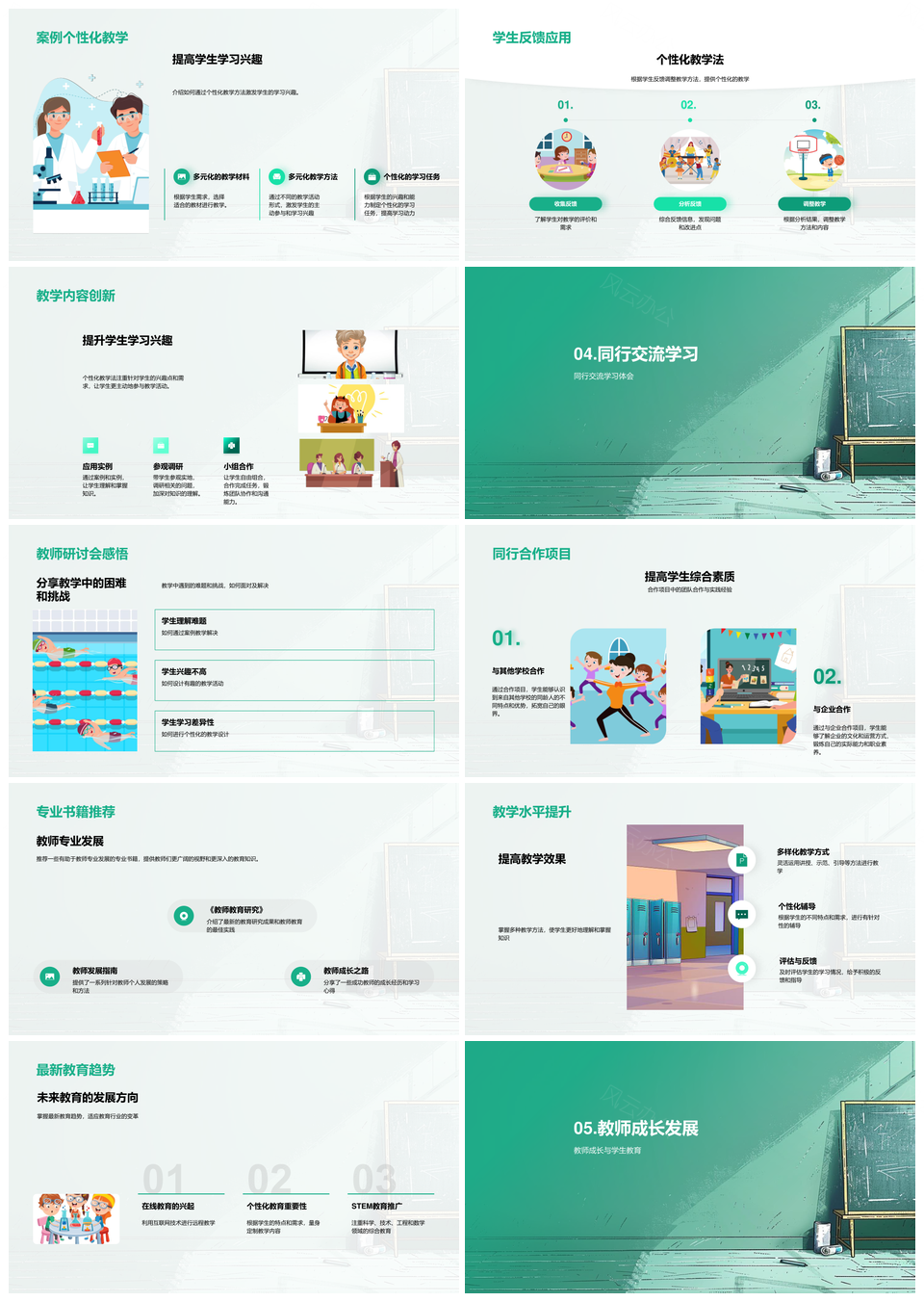 教师职业发展教学经验成果简历研讨PPT模板