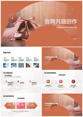 舞蹈音乐编创元素与风格主题融合PPT模板