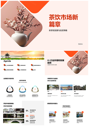 茶饮市场新茶馆投资策略商业模式盈利回报预测PPT模板