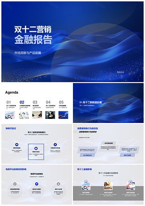 双十二电商金融营销策略消费市场产品前瞻报告PPT模板