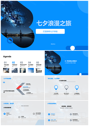 七夕品牌星空浪漫之旅传承理念PPT模板