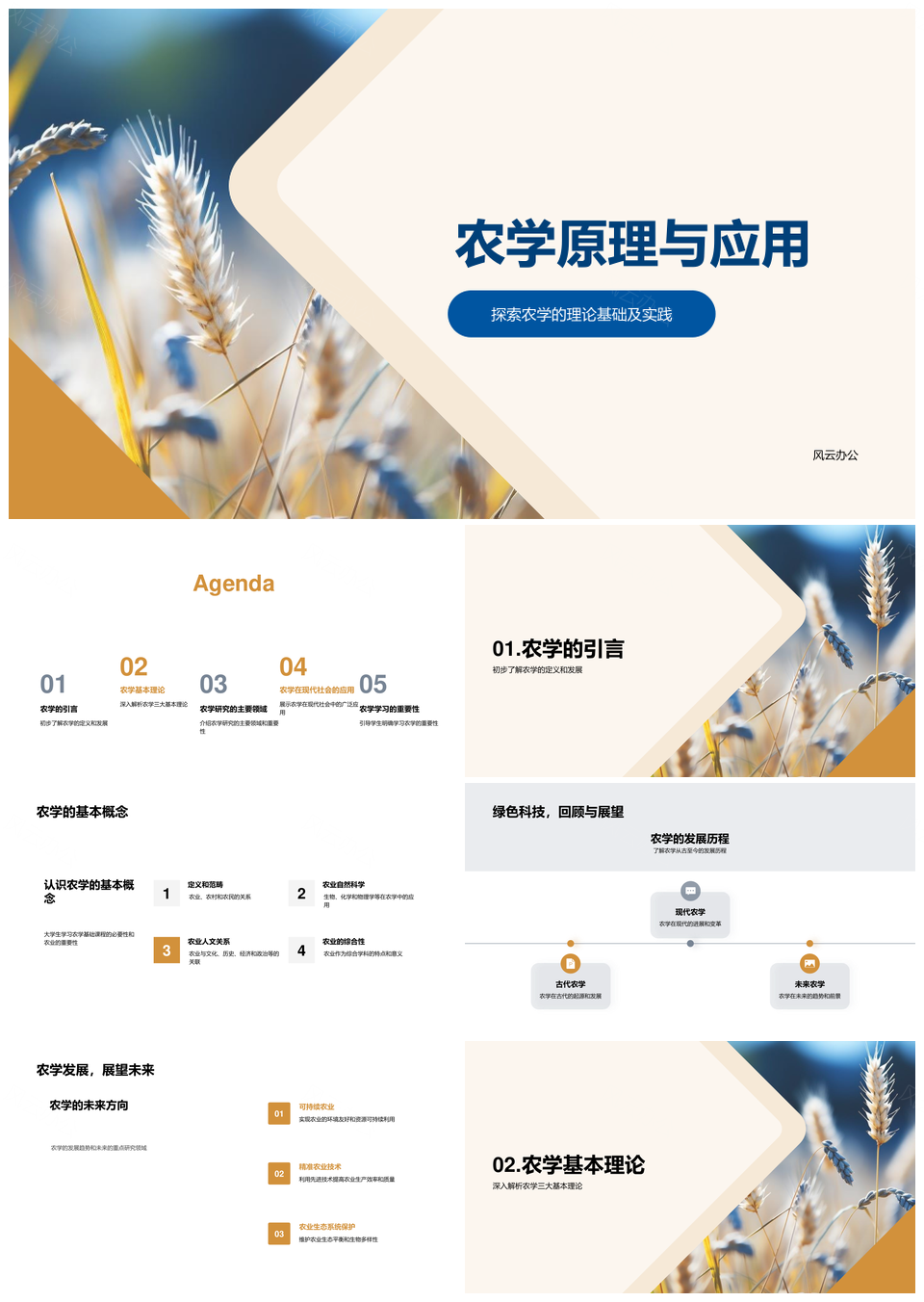 农学原理作物理论与麦田应用发展PPT模板