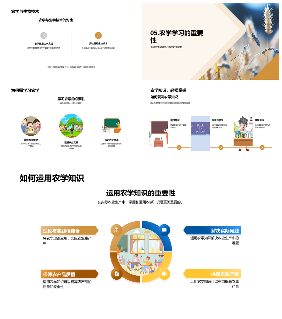 农学原理作物理论与麦田应用发展PPT模板