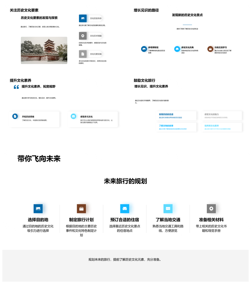 毕业旅行探访古迹传承历史文化教育PPT模板