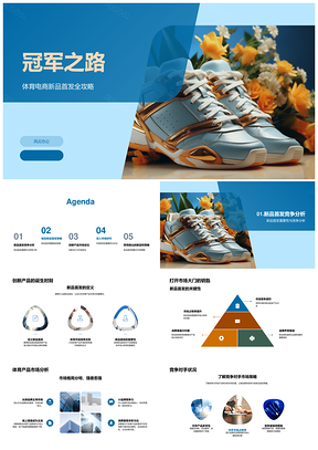 冠军之路体育电商新品首发营销策划PPT模板