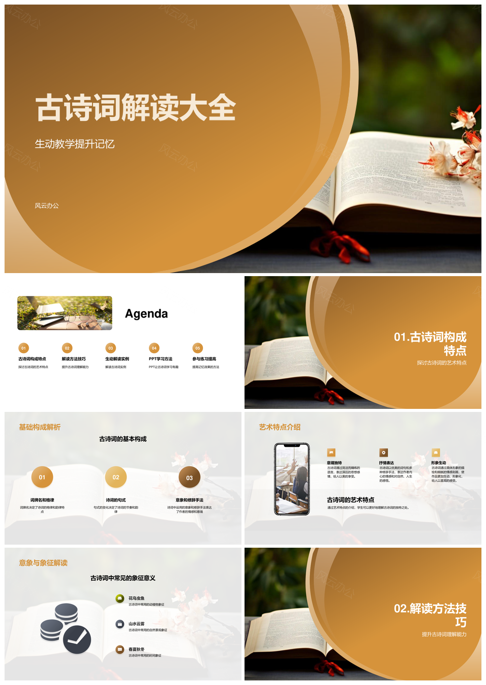 古诗词解读技巧艺术特点教学练习方法PPT模板