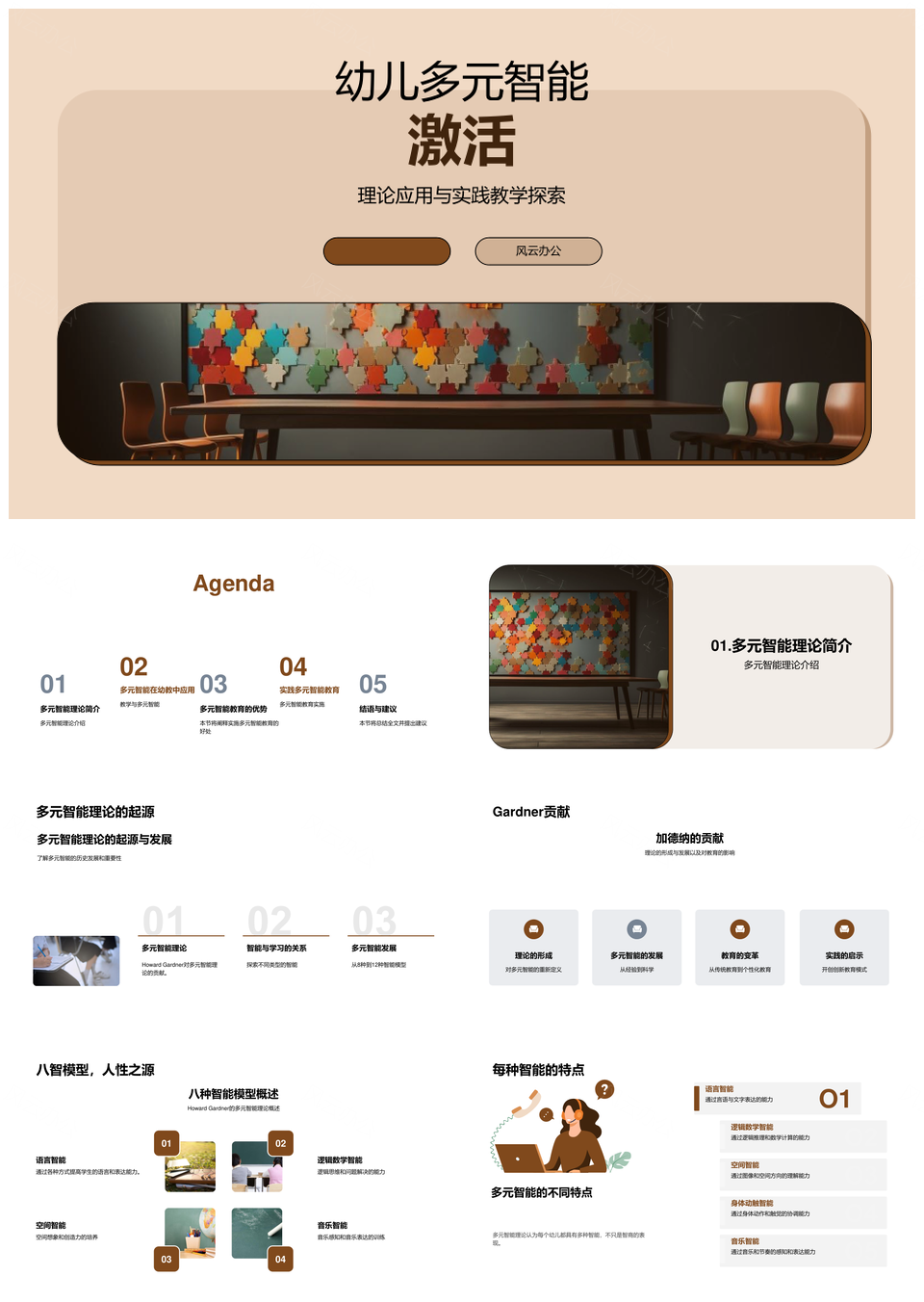 多元智能游戏创新激活幼儿全面发展PPT模板