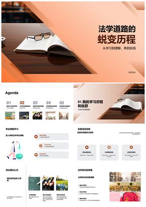 法学道路蜕变学习实践与职业展望PPT模板