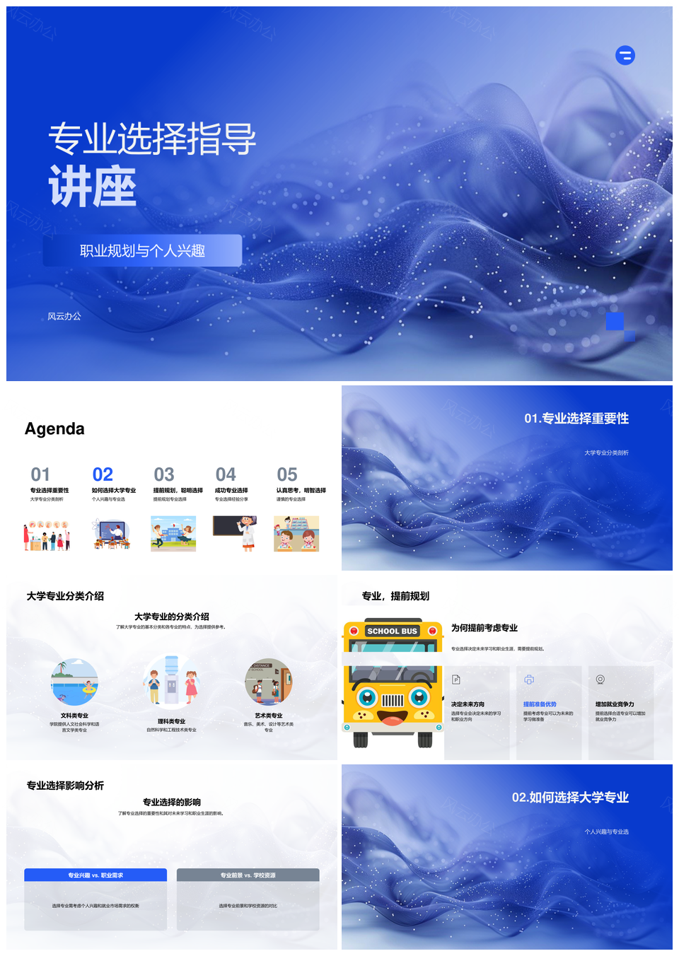 专业选择职业规划兴趣就业资源指南PPT模板