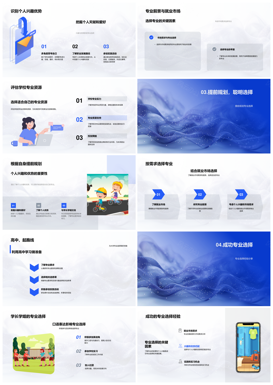 专业选择职业规划兴趣就业资源指南PPT模板