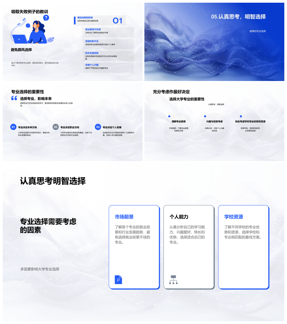 专业选择职业规划兴趣就业资源指南PPT模板