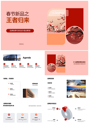 春节灯笼新品品牌故事核心理念差异化设计PPT模板