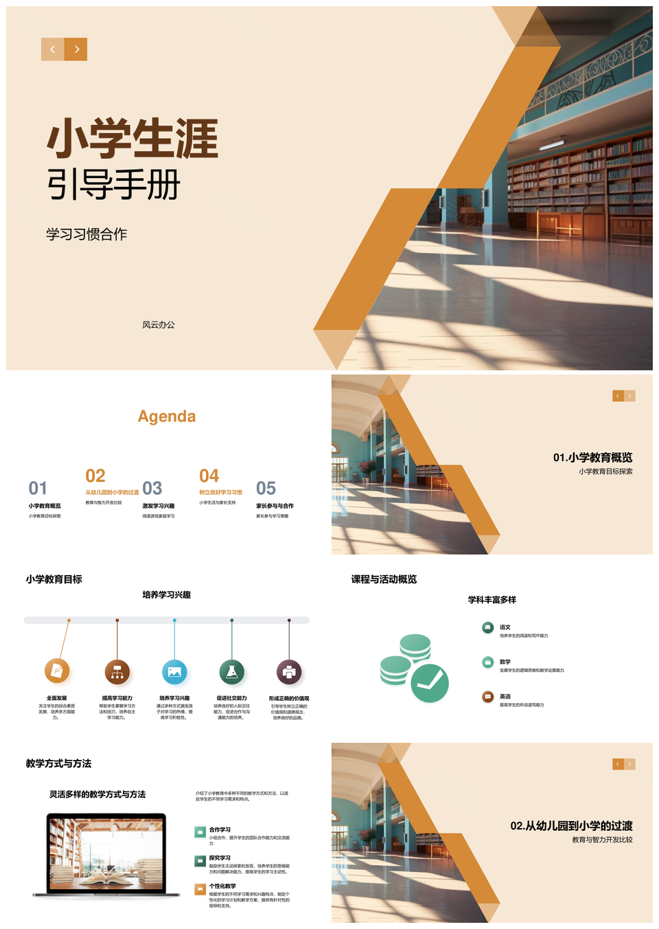 小学生涯习惯合作学习用品阅读激趣游戏引导手册PPT模板