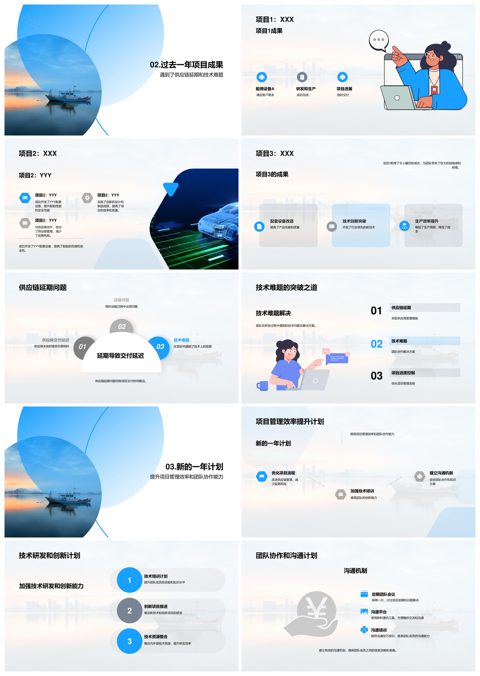 船用配套设备项目经理技术攻坚团队总结PPT模板