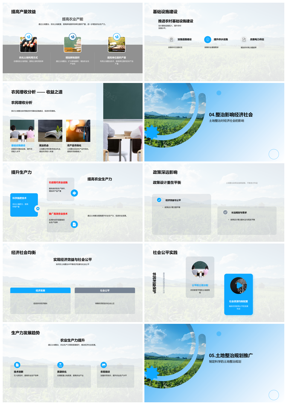 农村土地整治优化推动农业增产增收PPT模板