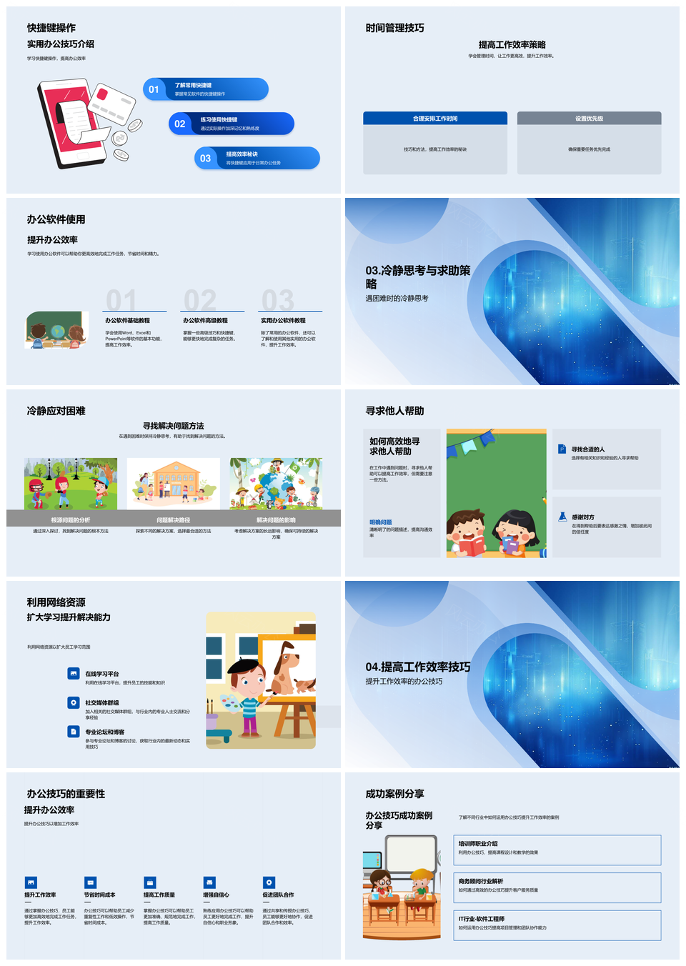 高效办公快捷键时间管理员工培训PPT模板