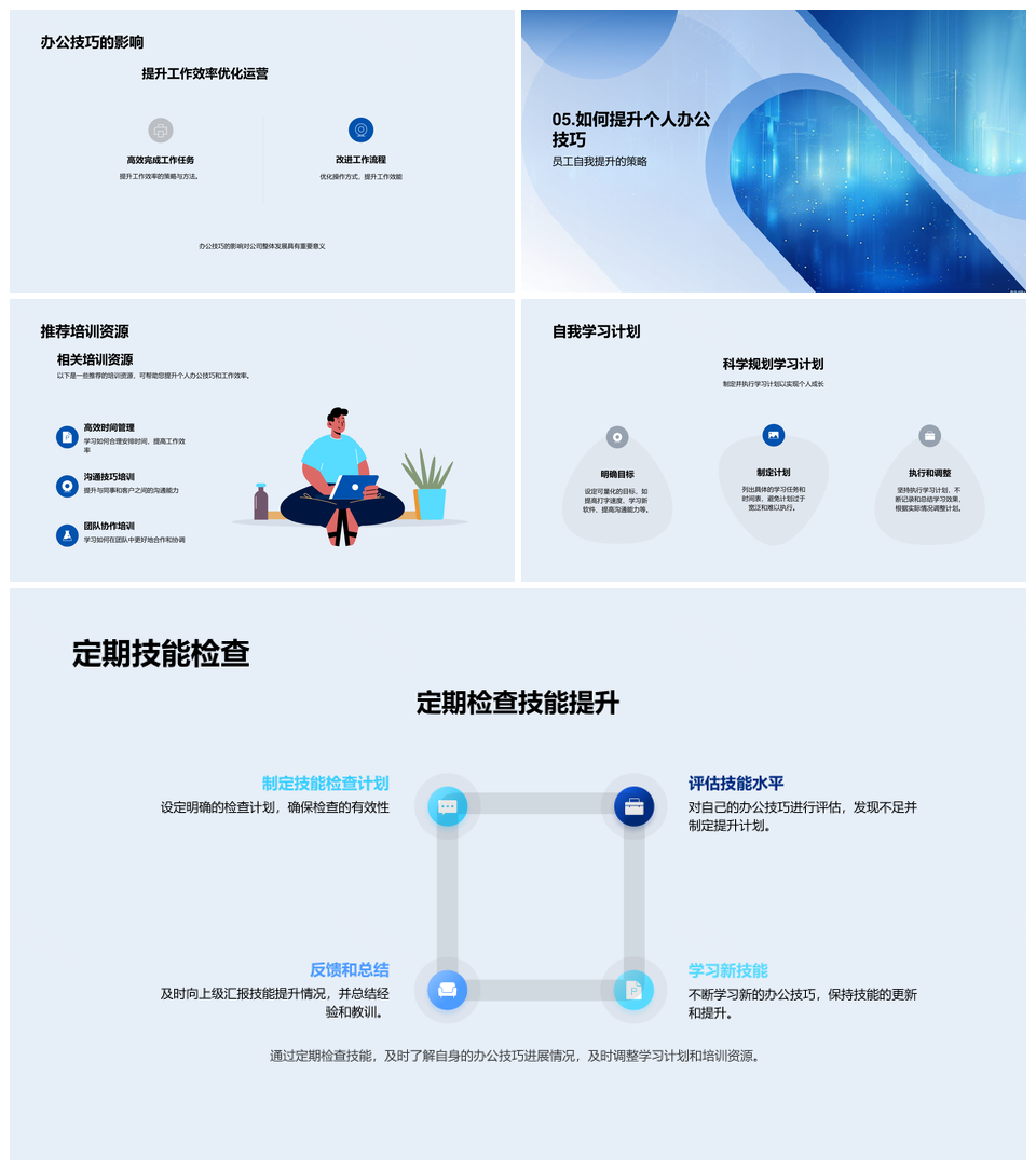 高效办公快捷键时间管理员工培训PPT模板