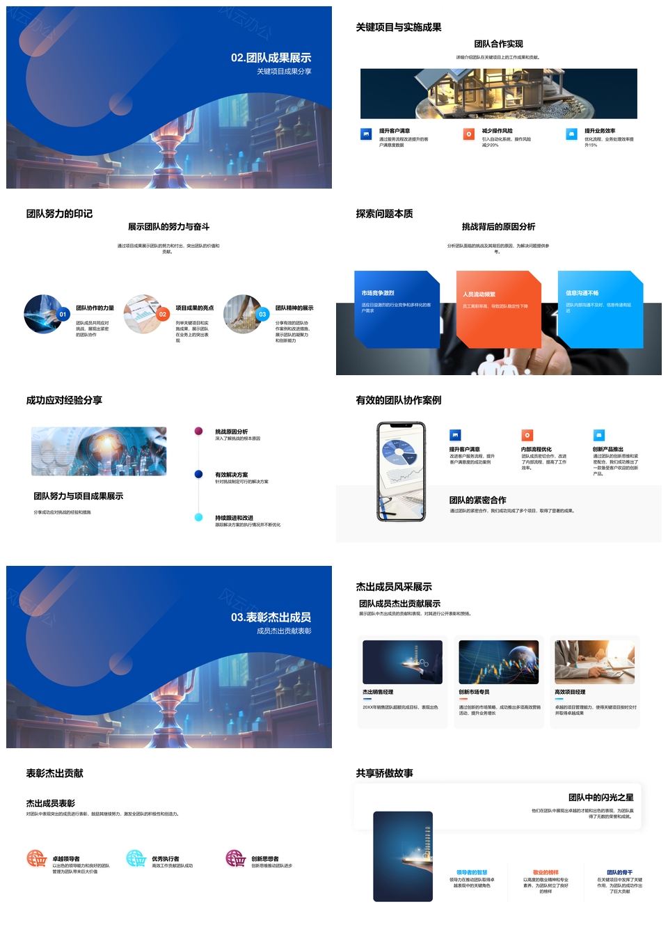 银行团队年度表彰战力经验奖杯弘扬精神PPT模板