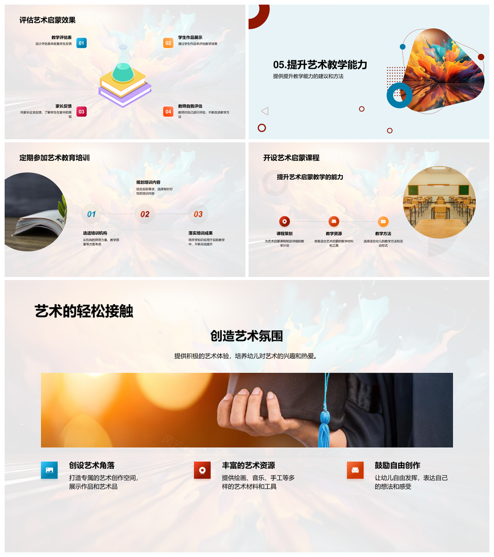 幼儿艺术教育启蒙创造力感知社会性目标活动PPT模板