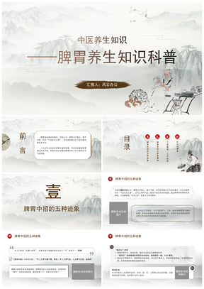 中医脾胃养生知识讲座科普PPT模板