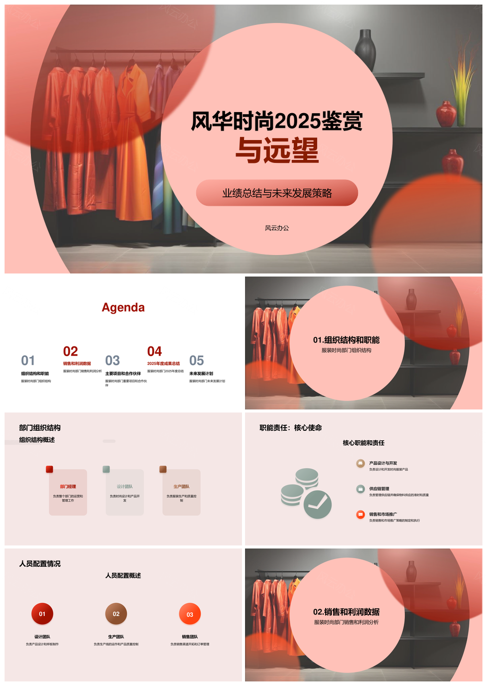 风华服装时尚部门2021年度经理工作总结PPT模板
