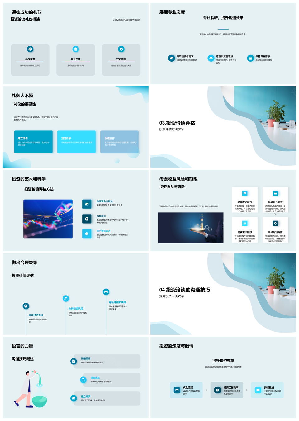 投资洽谈艺术策略优化与高效沟通礼仪PPT模板