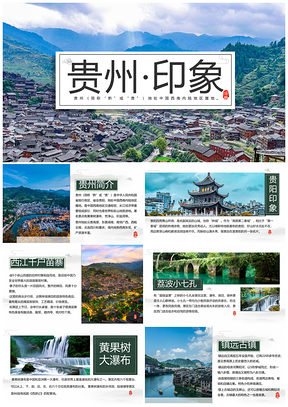 贵州映像大山村旅游景点PPT模板