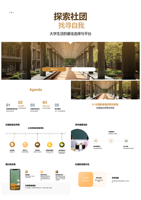大学社团成长协作共筑发展历程PPT模板