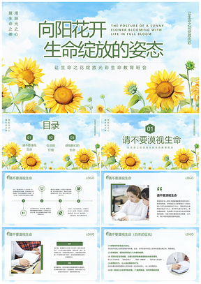 绿色简约生命教育班会PPT珍爱生命健康成长