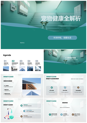 宠物医疗现状挑战与健康新趋势发展PPT模板