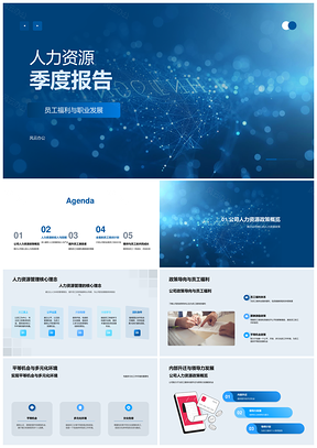 人力资源管理员工福利职业发展薪酬绩效团队培训满意度报告PPT模板