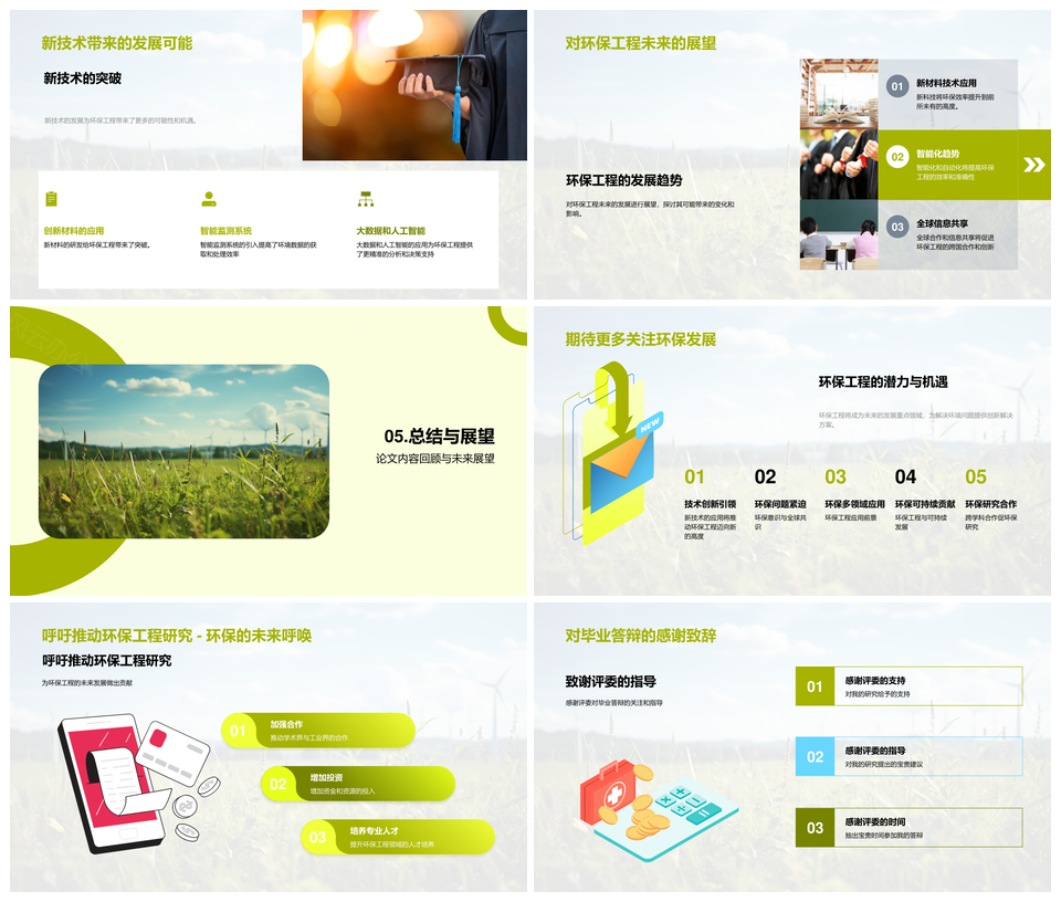 环保工程风力涡轮机技术创新趋势PPT模板