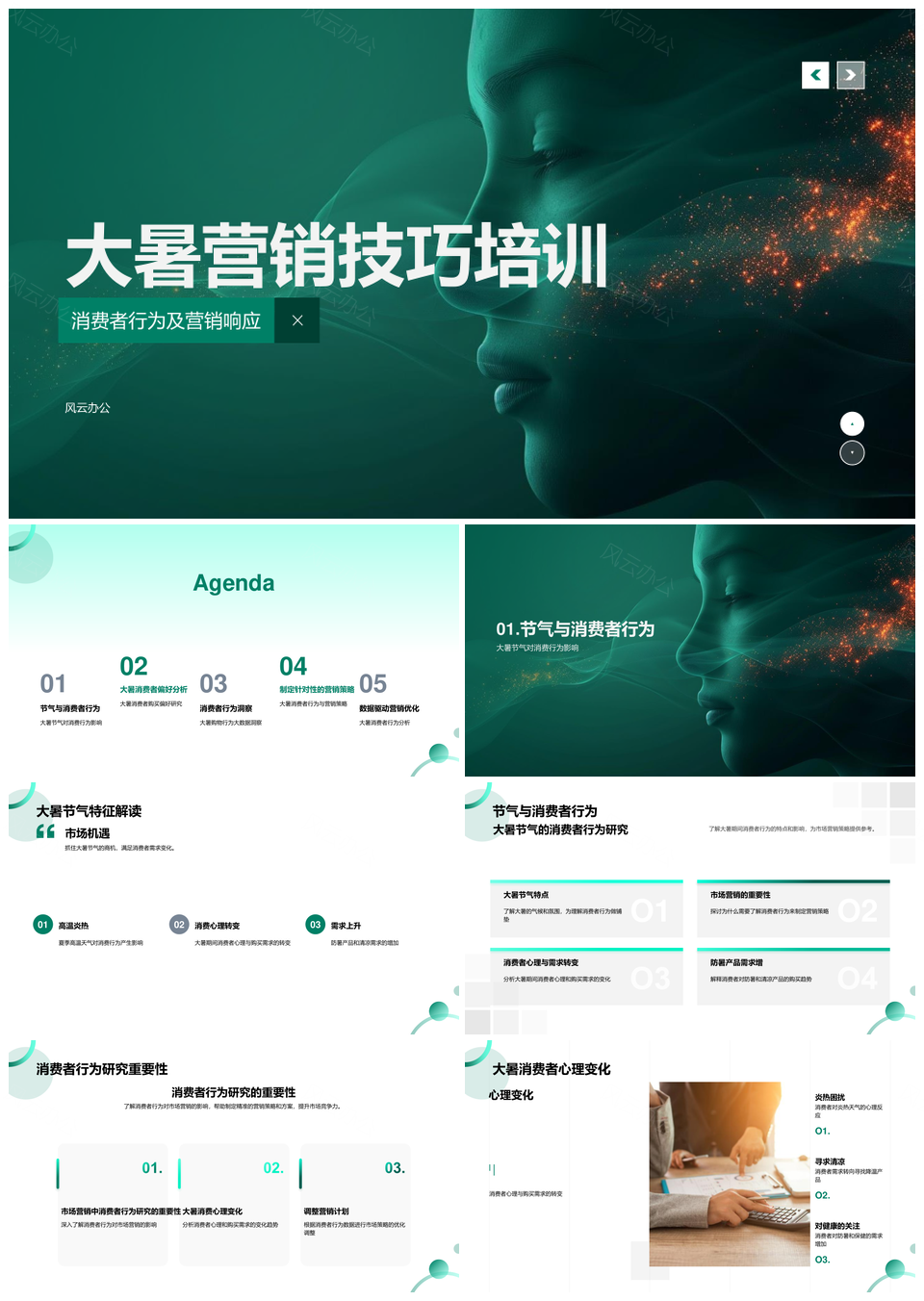 2025大暑营销技巧防暑消费行为数据分析PPT模板
