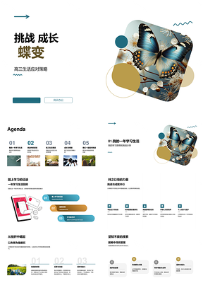 高三挑战成长蝶变高效习惯路PPT模板