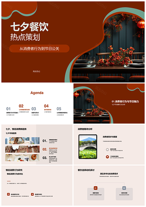 七夕餐饮行业趋势情侣消费公关策略PPT模板