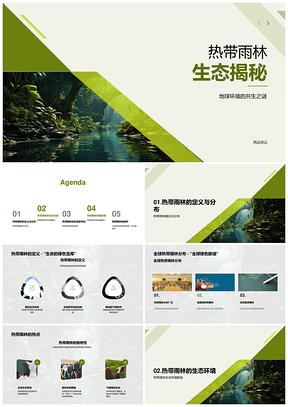 热带雨林生物多样性气候威胁与保护PPT模板