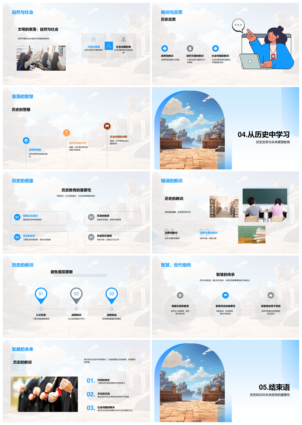 四大文明兴衰科技历史教训PPT模板