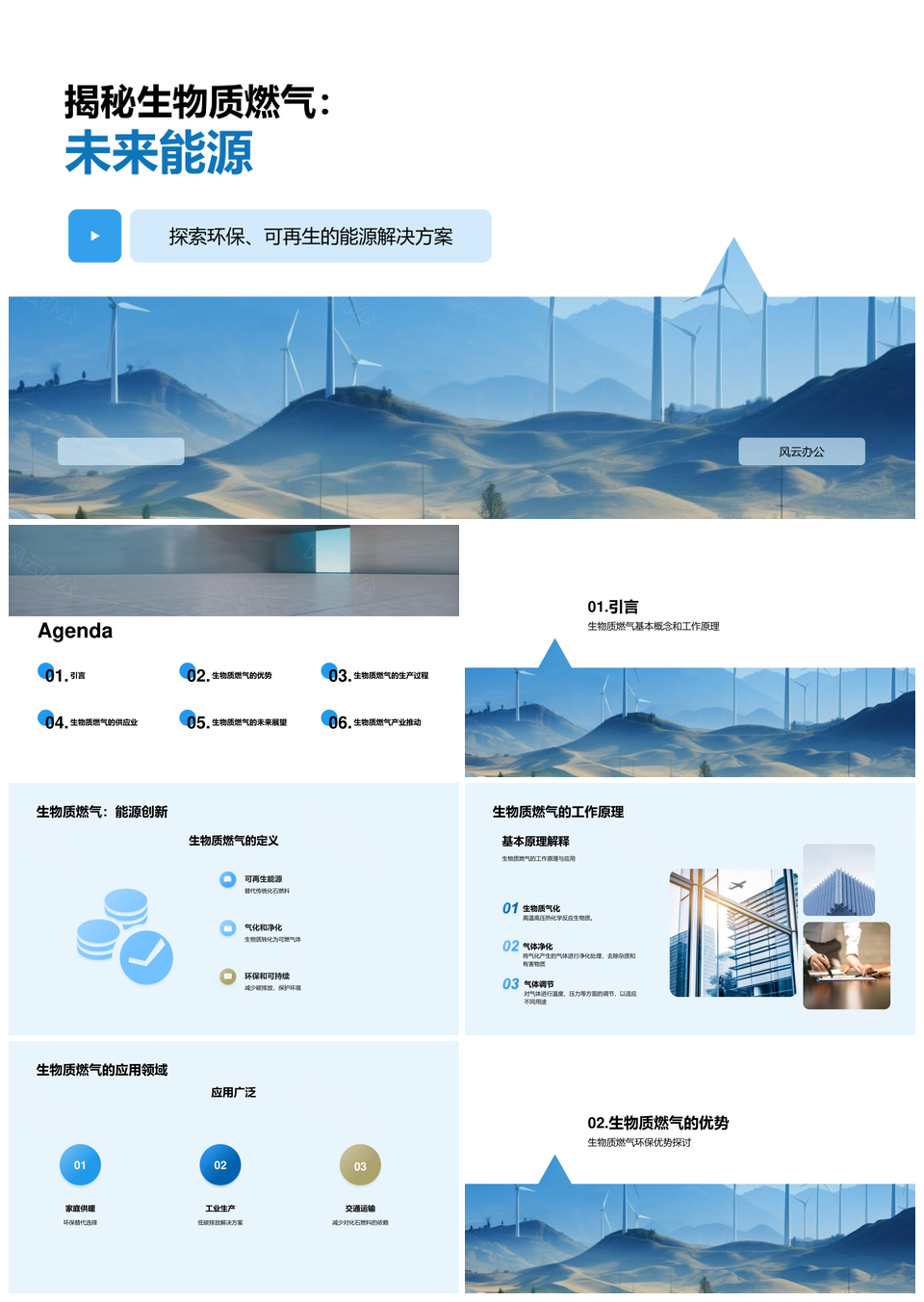 生物质燃气可持续能源低碳环保技术挑战供应链PPT模板