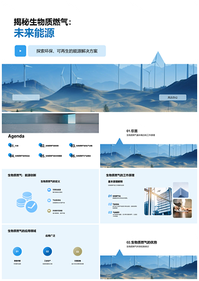 生物质燃气可持续能源低碳环保技术挑战供应链PPT模板