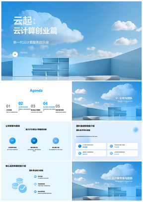 云计算创业路演新一代云服务商业计划书产品经理投资人PPT模板