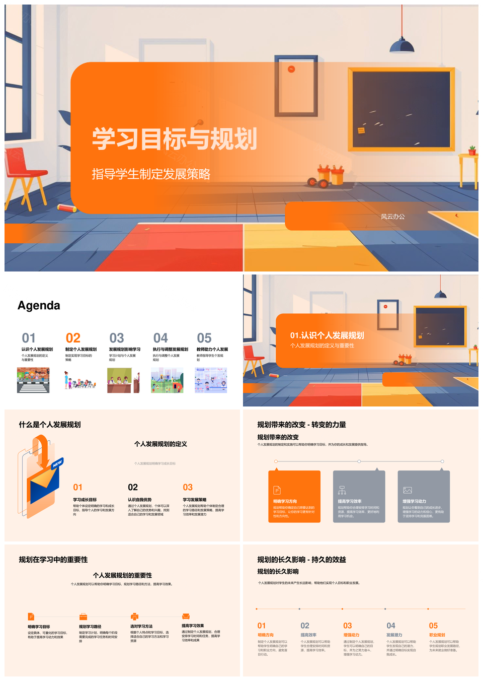 教师个人学习目标规划策略制定执行PPT模板