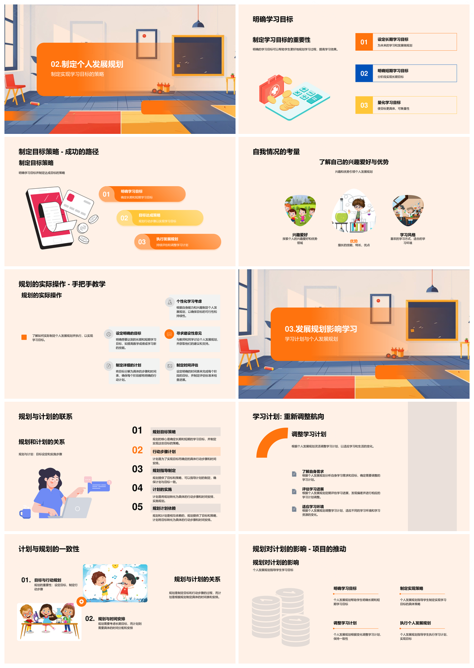 教师个人学习目标规划策略制定执行PPT模板