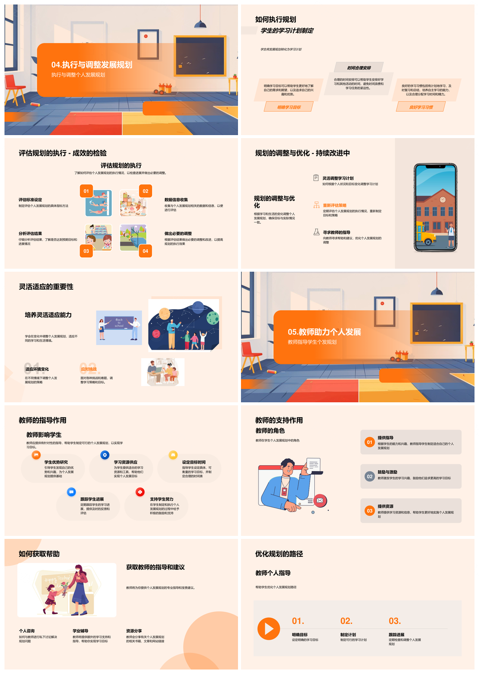 教师个人学习目标规划策略制定执行PPT模板