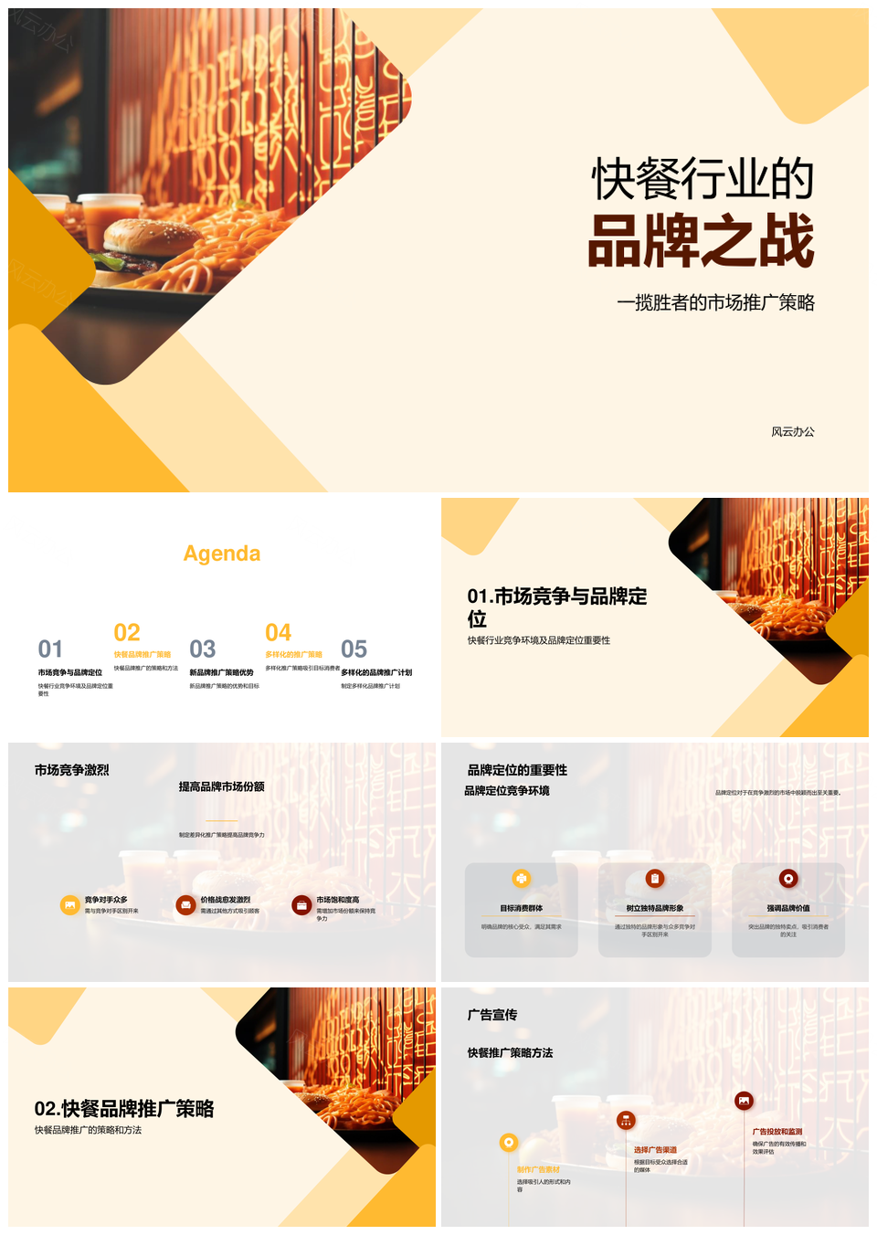 快餐品牌激战定位创新推广策略PPT模板